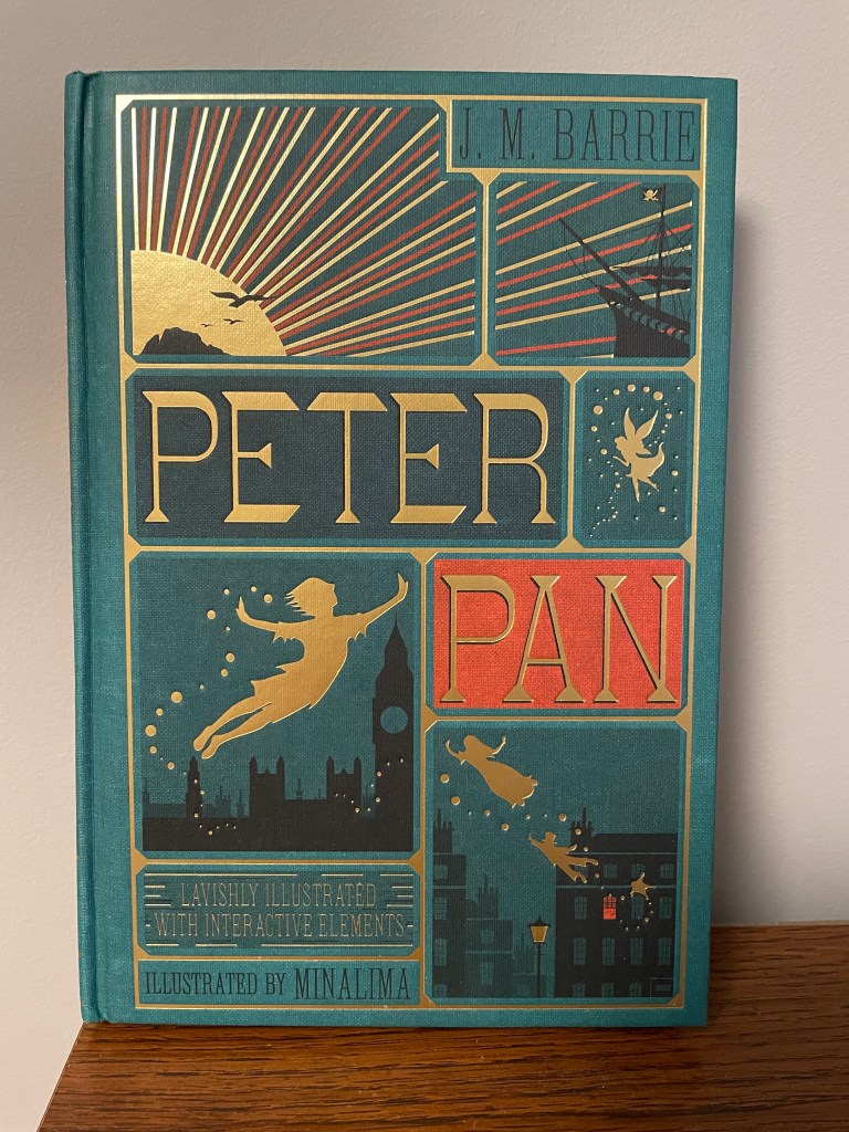 Peter Pan by J. M Barrie (Author), MinaLima Ltd. (Illustrator) book cover.