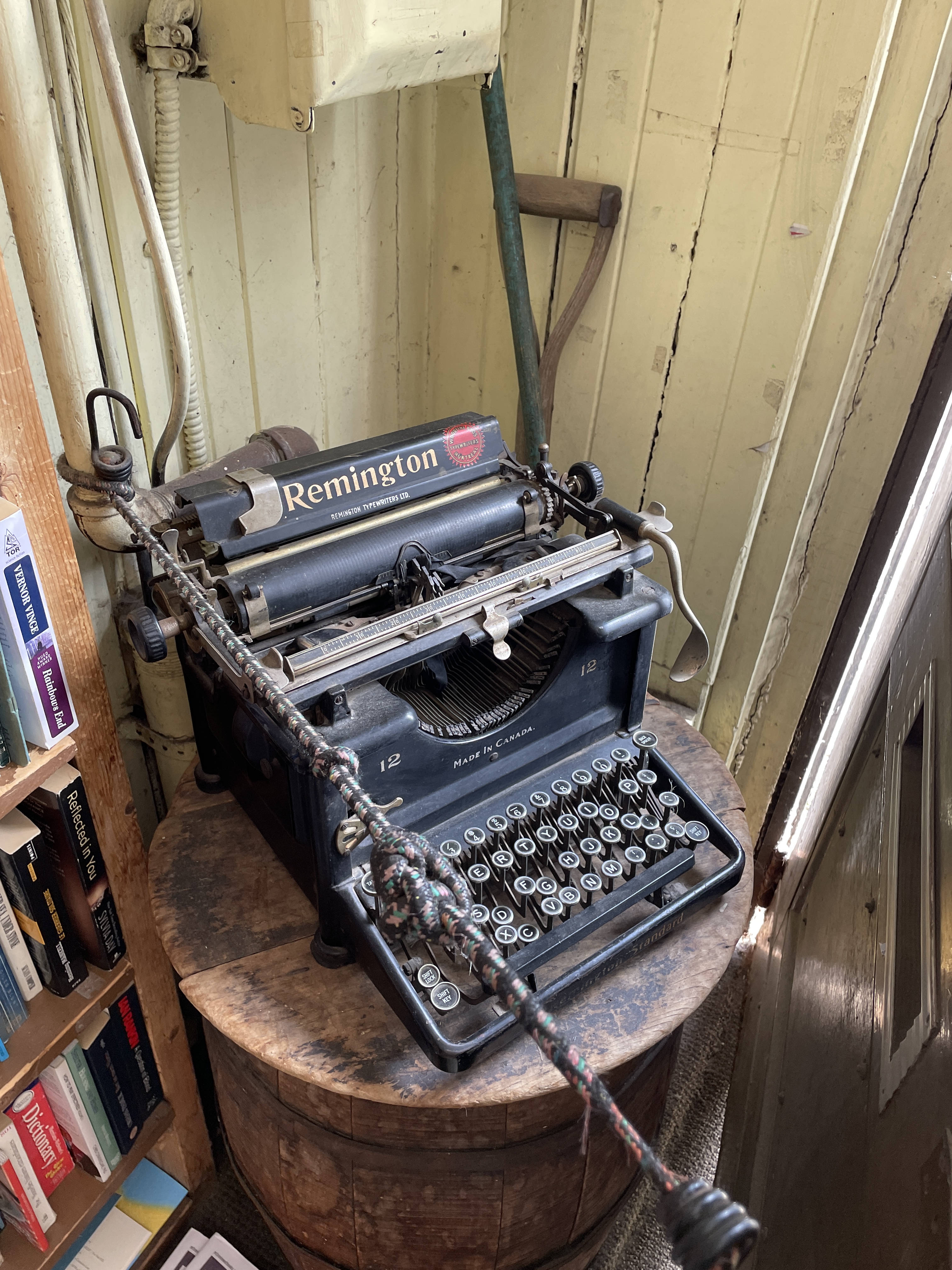An old typewriter. 