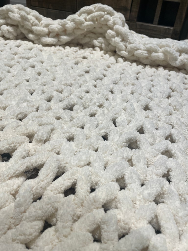 A hand-knit blanket.